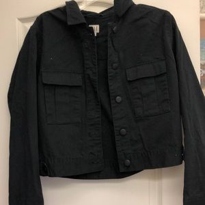 Black denim jacket